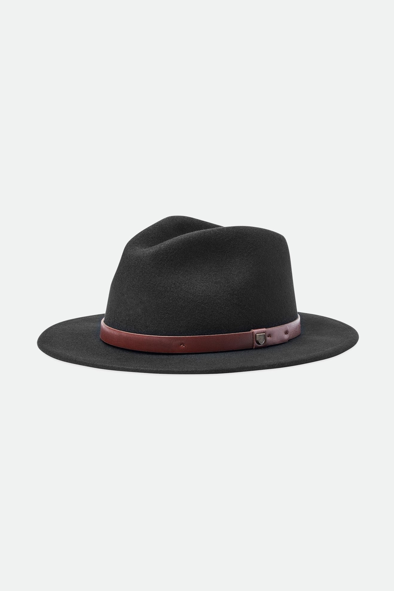 Brixton Messer Fedoras Panske Čierne | 905873GUL