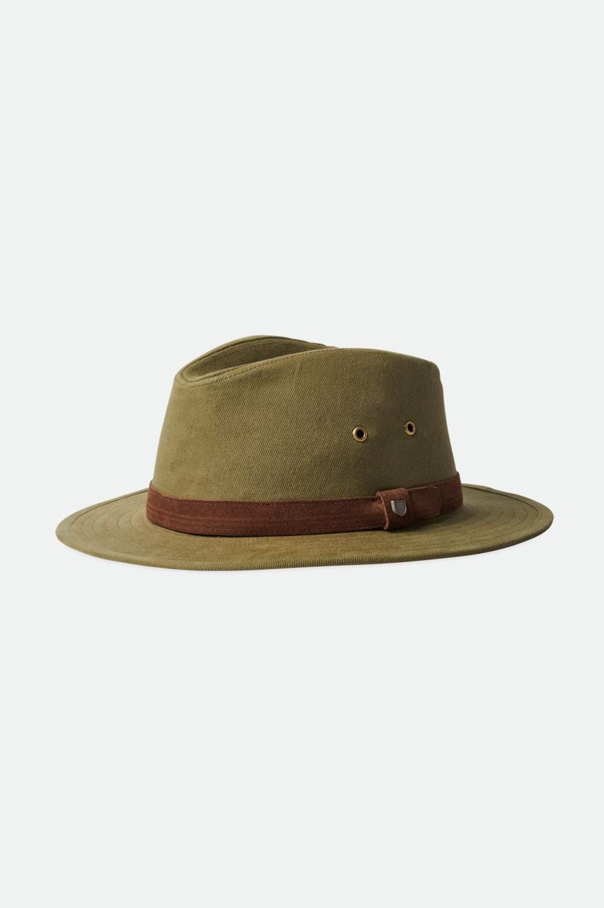 Brixton Messer Utility Adventure Fedoras Panske Olivovo Zelená | 075613CKP