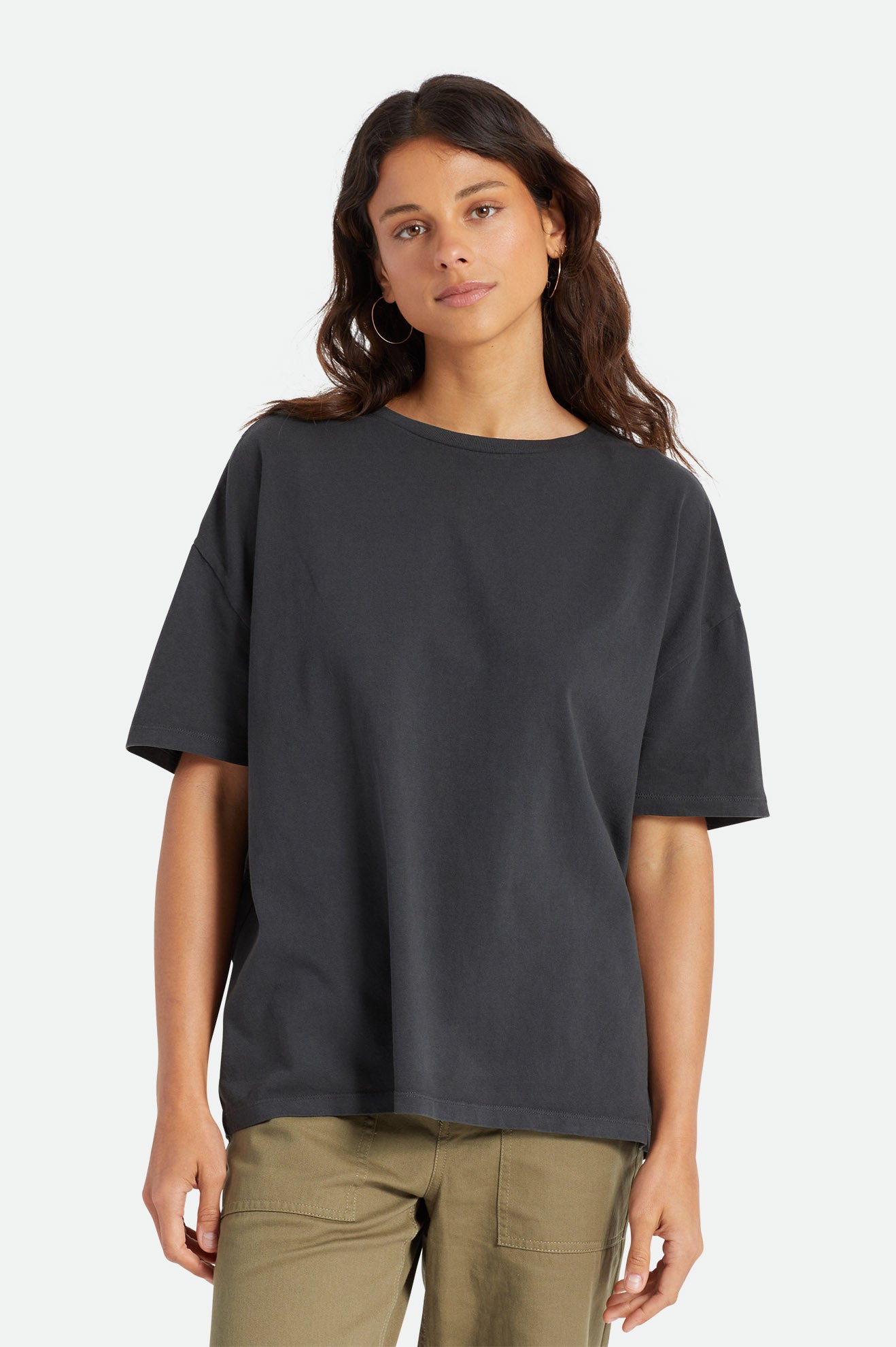 Brixton Oversized Boyfriend Tee Topy Damske Čierne | 481672LZI