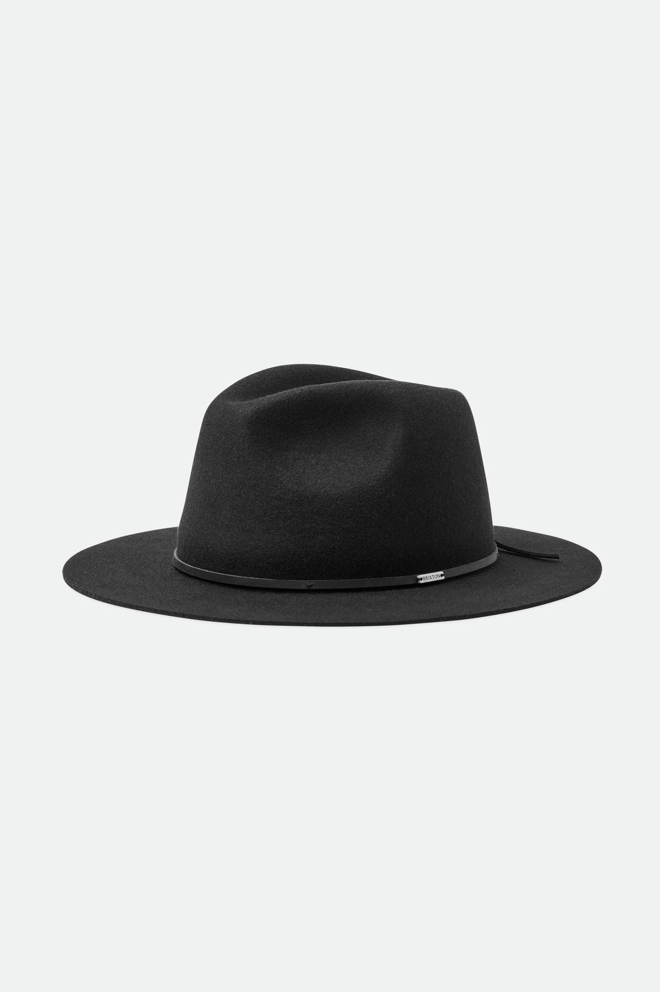 Brixton Wesley Fedoras Panske Čierne | 123768XSW