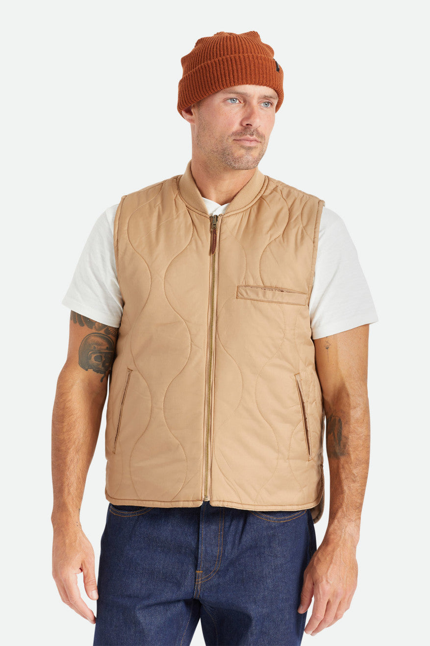 Brixton Abraham Reversible Vest Bundy Panske Béžové | 025914LWU