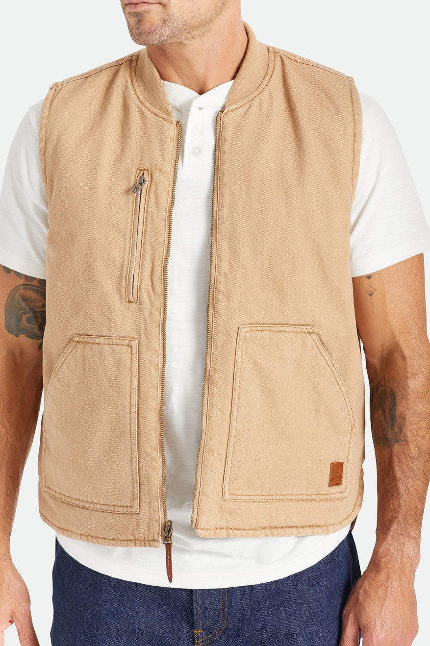 Brixton Abraham Reversible Vest Bundy Panske Béžové | 025914LWU