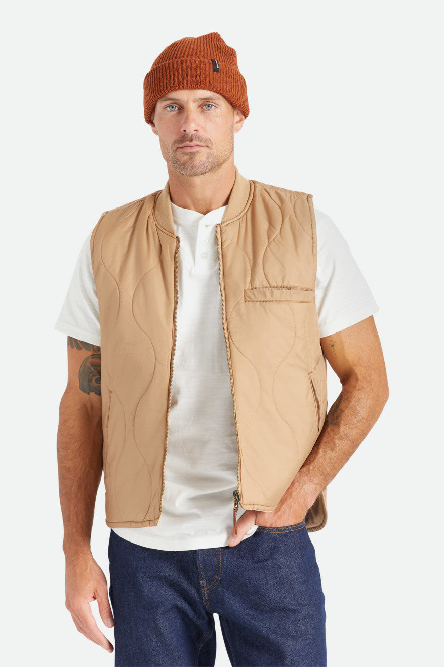 Brixton Abraham Reversible Vest Bundy Panske Béžové | 025914LWU