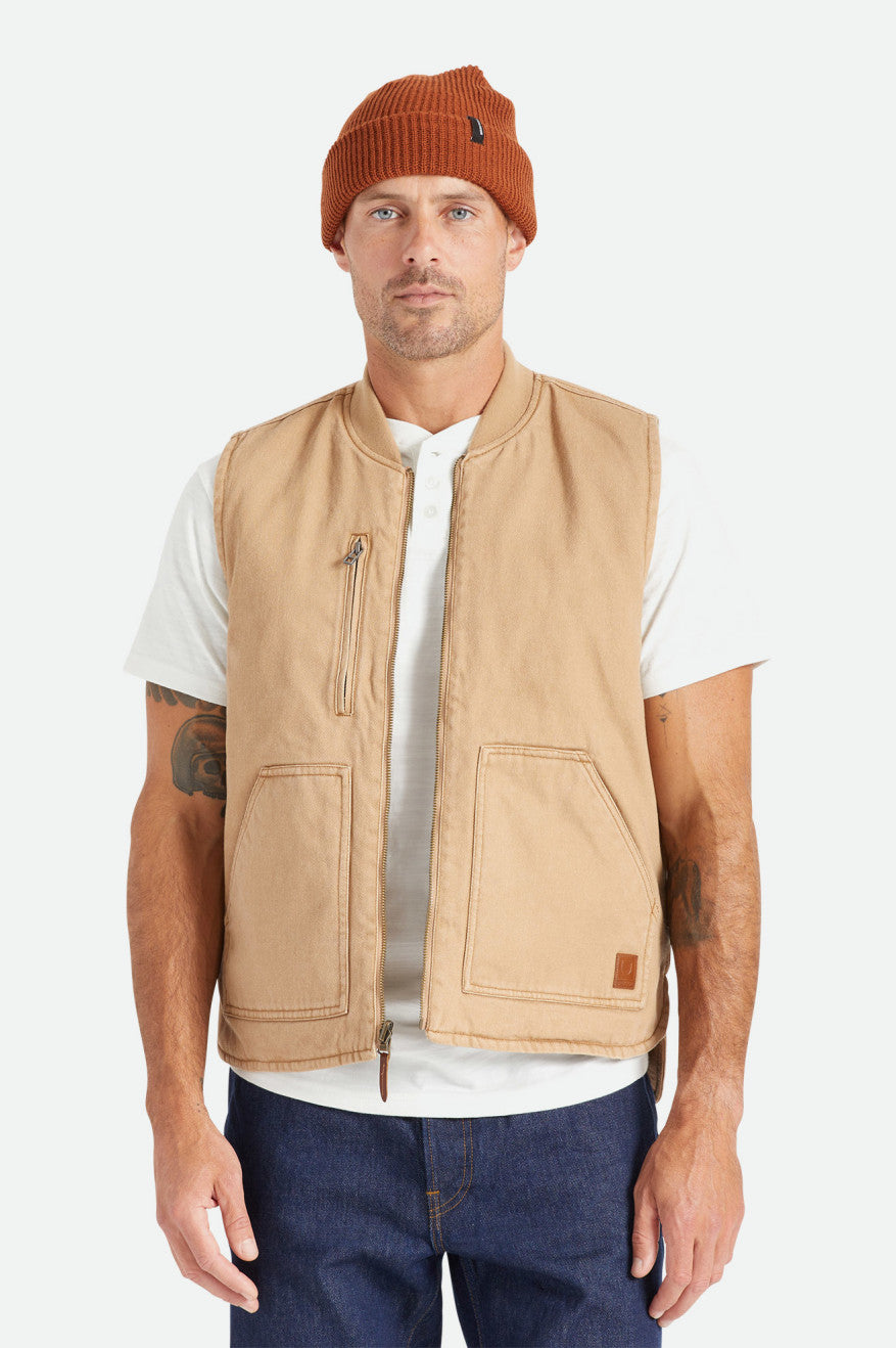 Brixton Abraham Reversible Vest Bundy Panske Béžové | 025914LWU