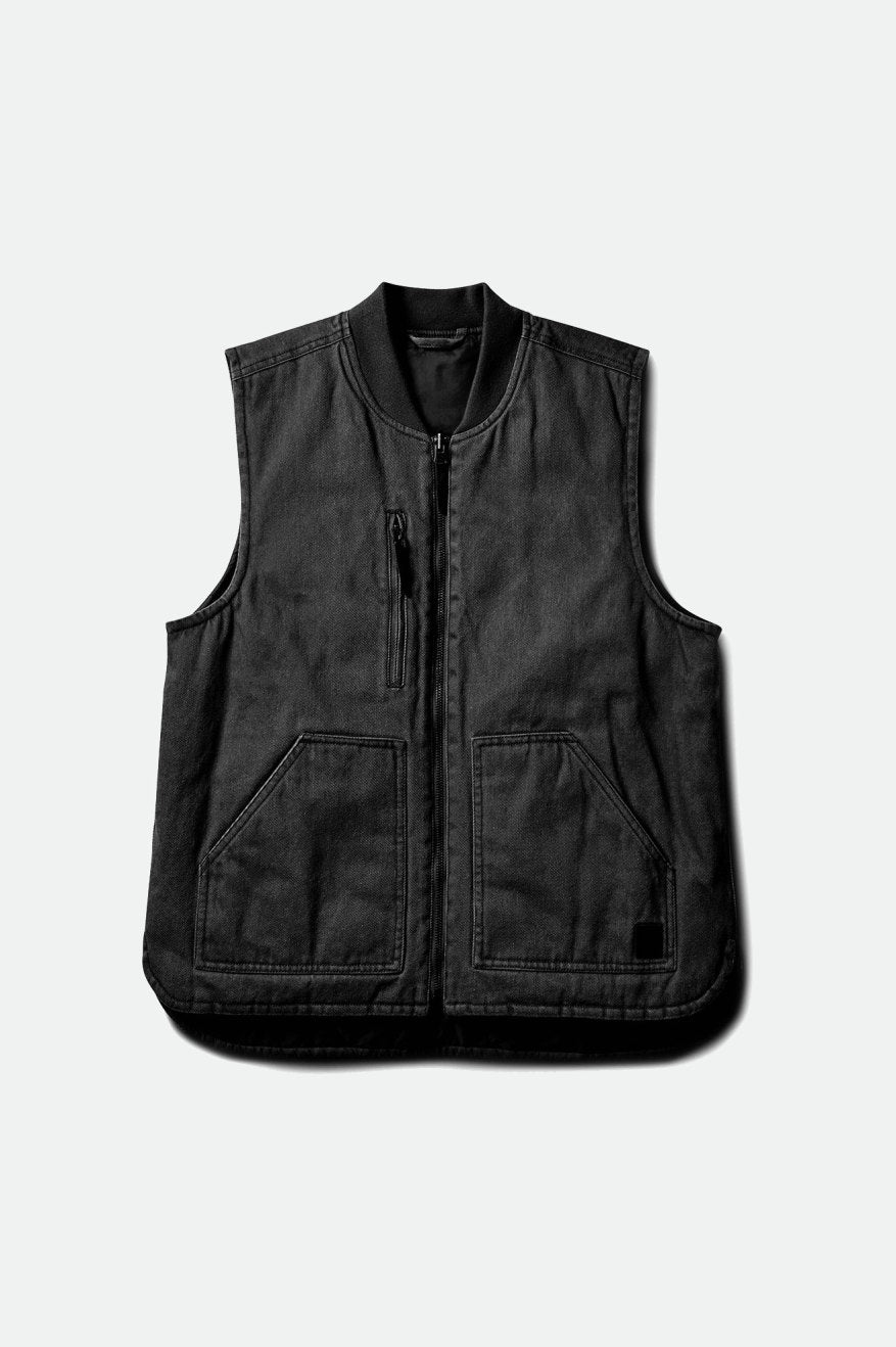 Brixton Abraham Reversible Vest Bundy Panske Čierne | 670285QWM