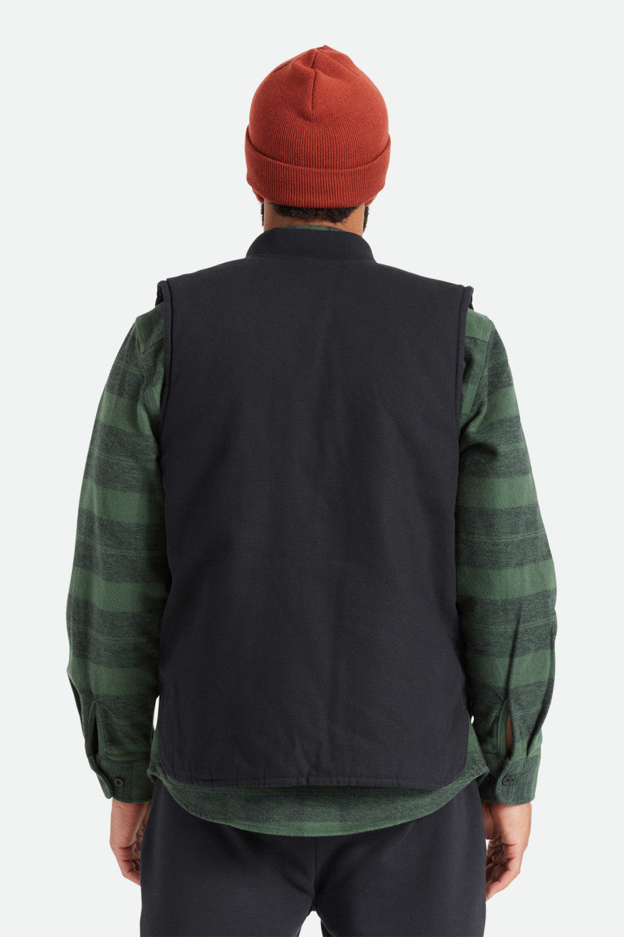 Brixton Abraham Reversible Vest Bundy Panske Čierne | 670285QWM