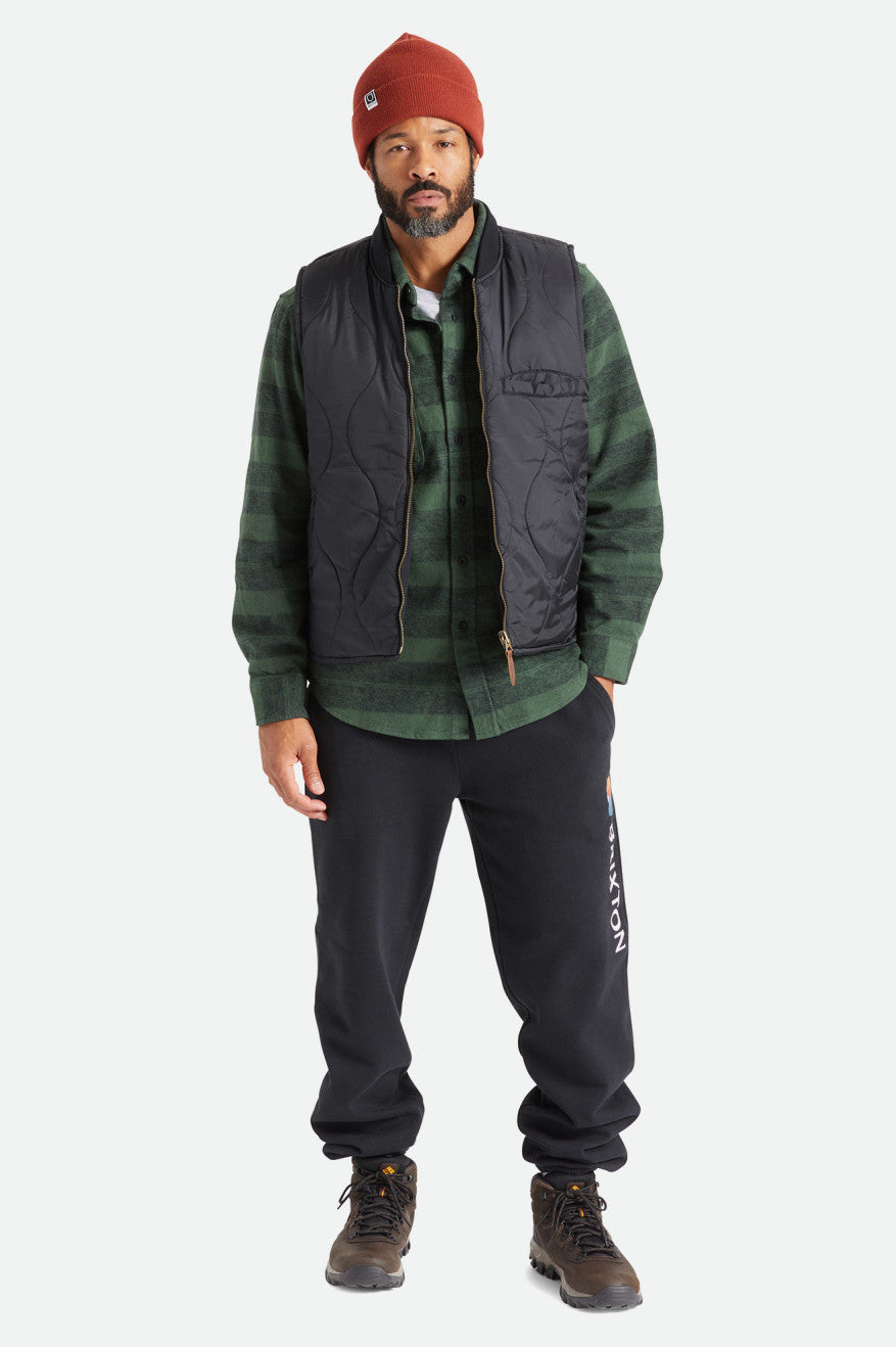 Brixton Abraham Reversible Vest Bundy Panske Čierne | 670285QWM