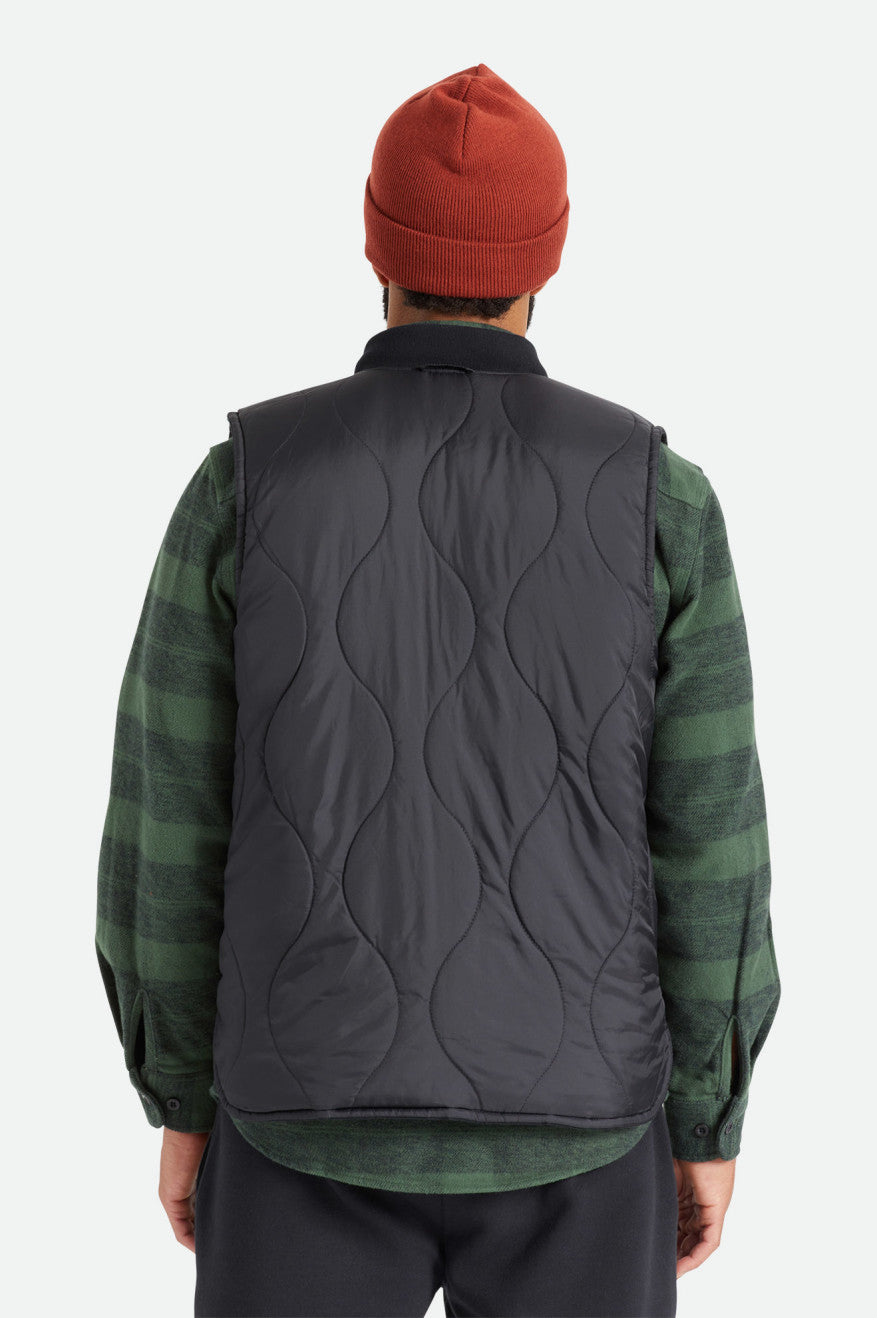 Brixton Abraham Reversible Vest Bundy Panske Čierne | 670285QWM