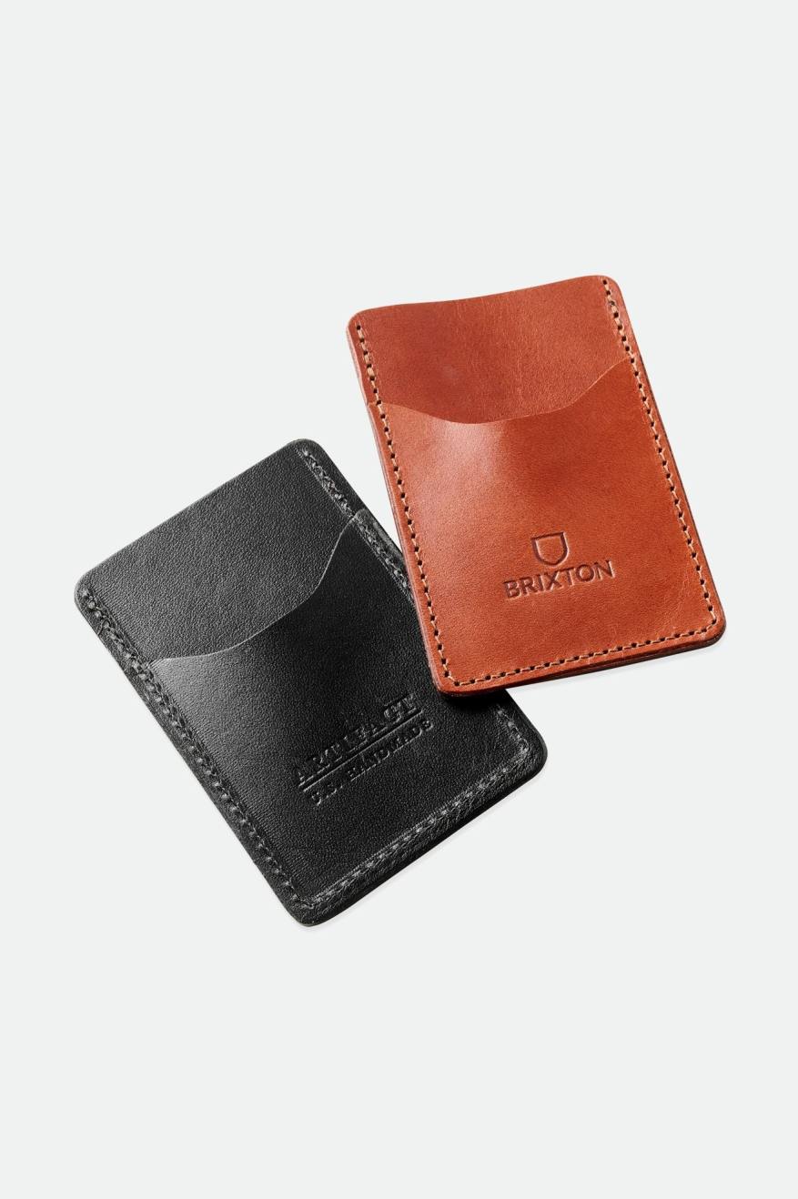 Brixton Artifact Kozene Card Holder Wallet Doplnky Čierne | 785410OTB