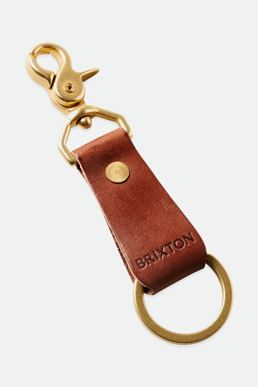 Brixton Artifact Kozene Key Clip Doplnky Hnede | 740621AZV