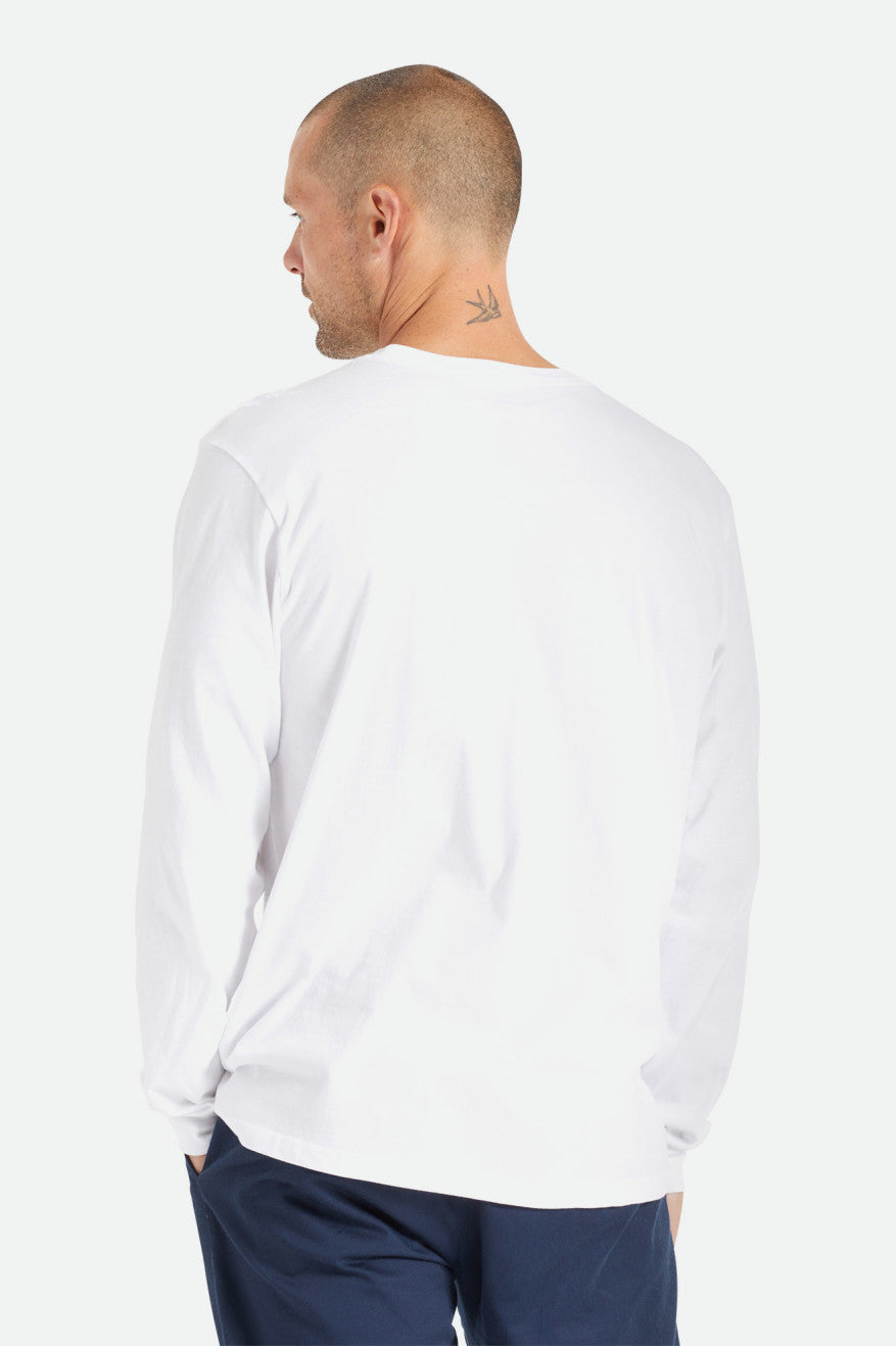 Brixton Basic L/S Pocket Topy Panske Biele | 874621ROW