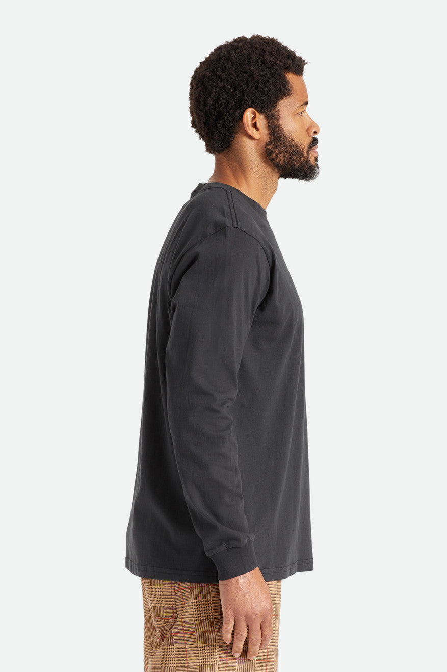 Brixton Basic L/S Pocket Topy Panske Čierne | 625871TPE