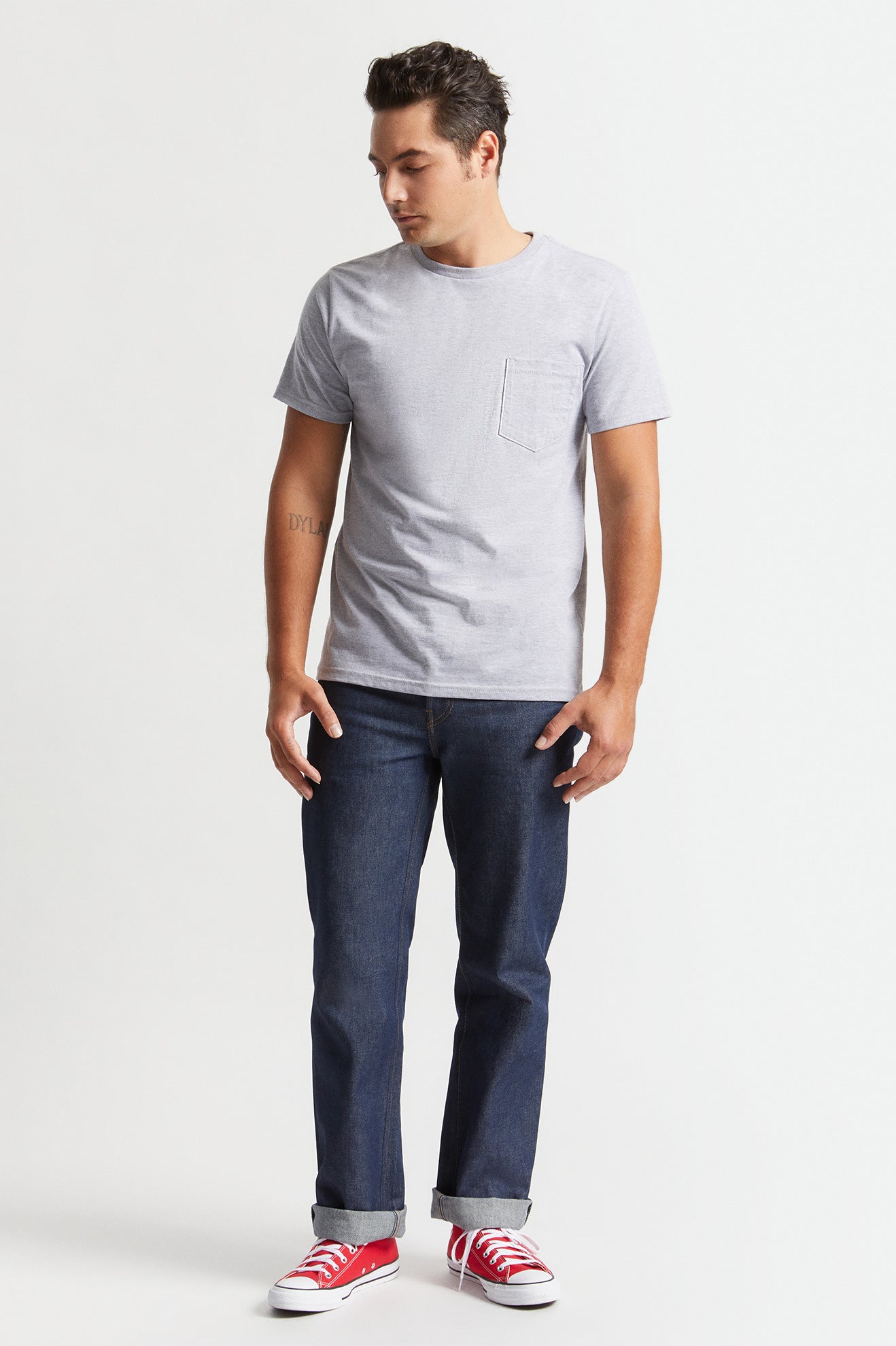 Brixton Basic S/S Pocket Topy Panske Siva | 536291DHK