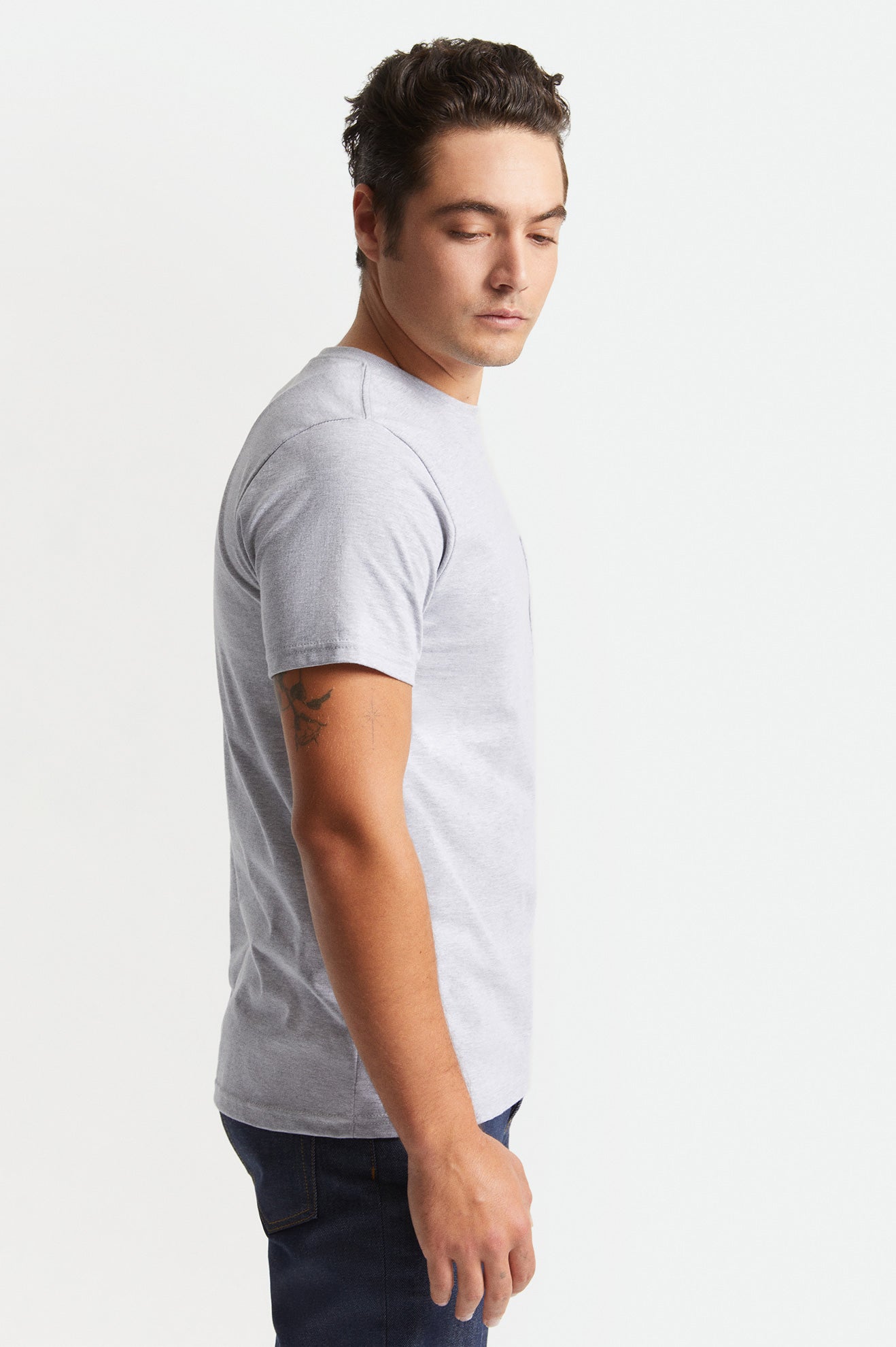 Brixton Basic S/S Pocket Topy Panske Siva | 536291DHK