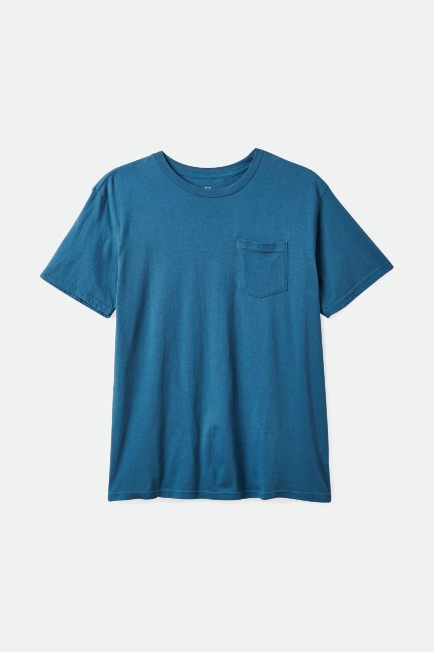 Brixton Basic S/S Pocket Topy Panske Tyrkysové | 415069PBH