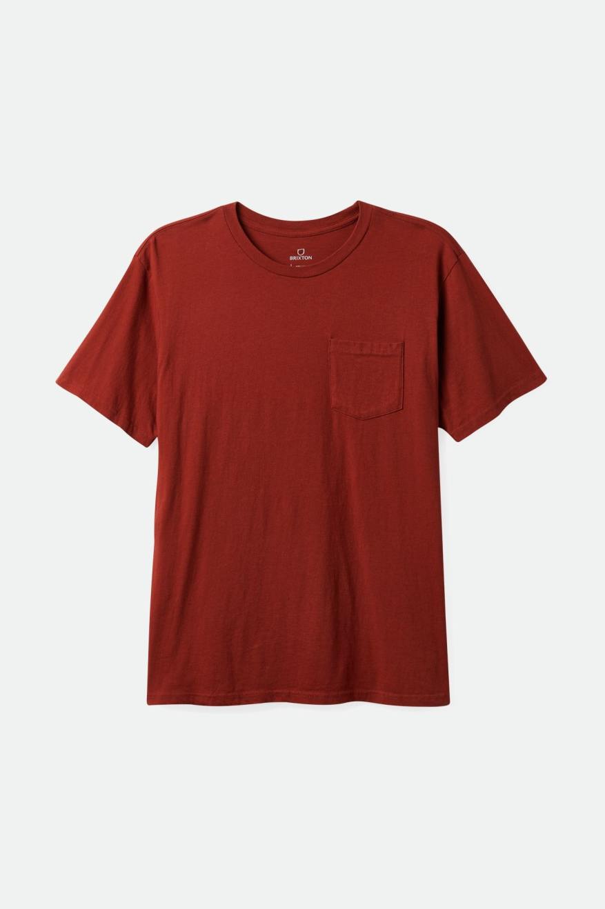 Brixton Basic S/S Pocket Topy Panske Červené | 423671NXZ