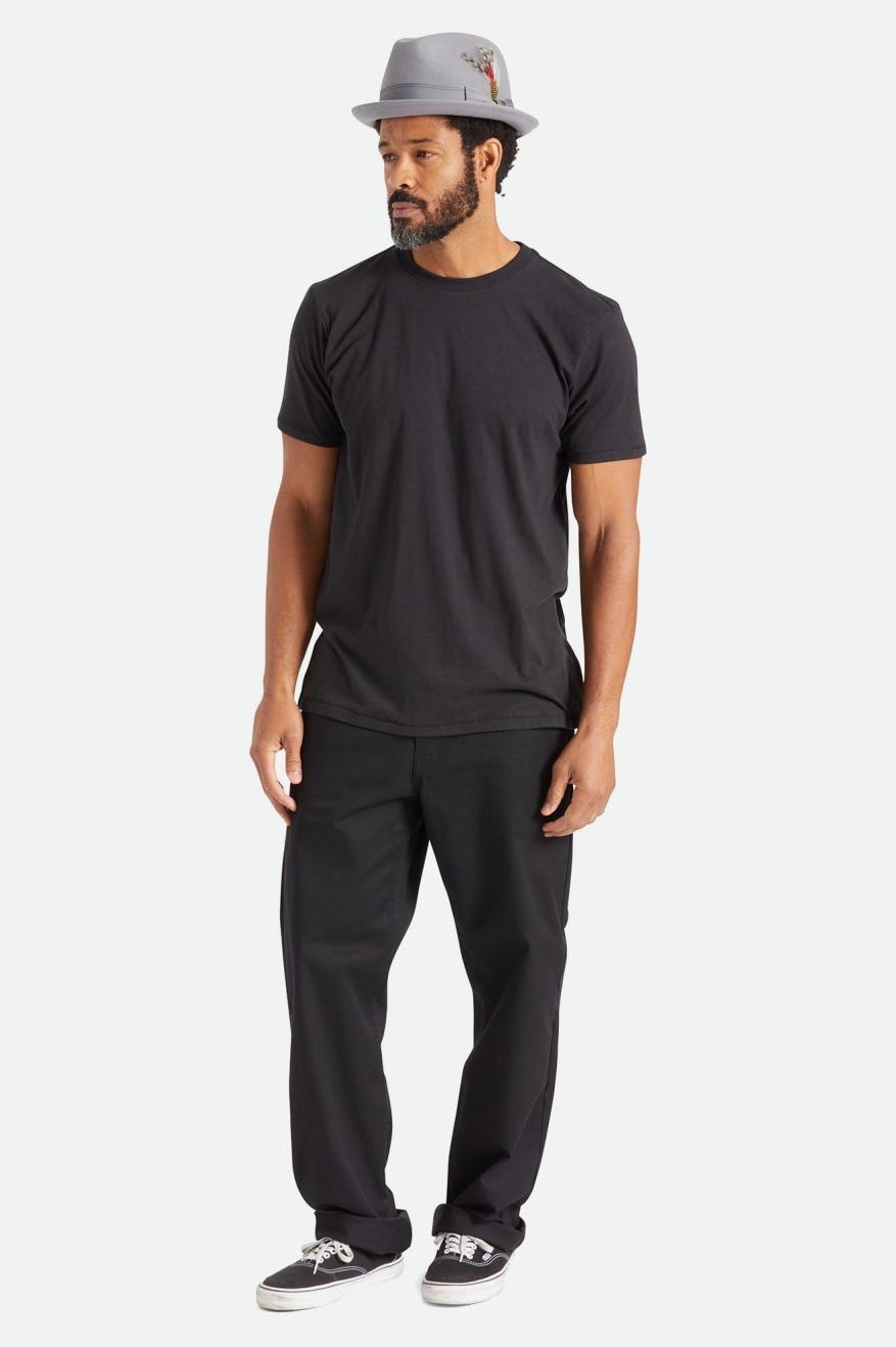 Brixton Basic S/S Tailored Topy Panske Čierne | 815769TSR