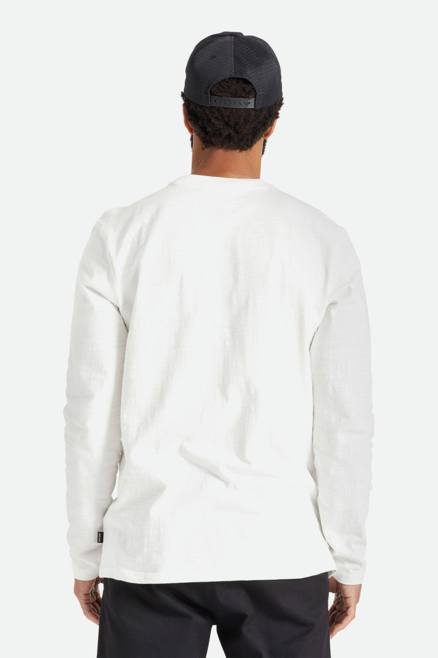 Brixton Basic Slub L/S Pocket Pleteniny Panske Biele | 472839KOL