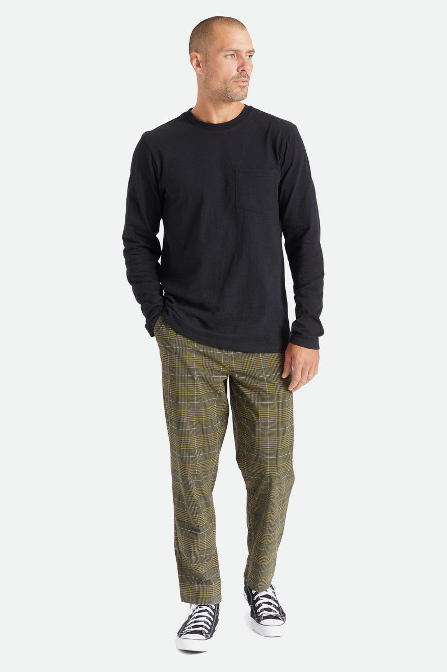 Brixton Basic Slub L/S Pocket Pleteniny Panske Čierne | 812754MVY