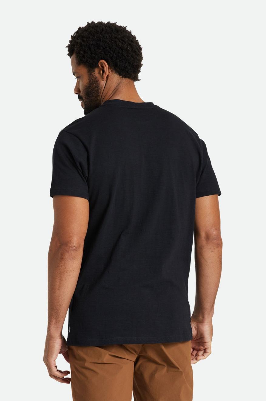 Brixton Basic Slub S/S Henley Pleteniny Panske Čierne | 349657XDM