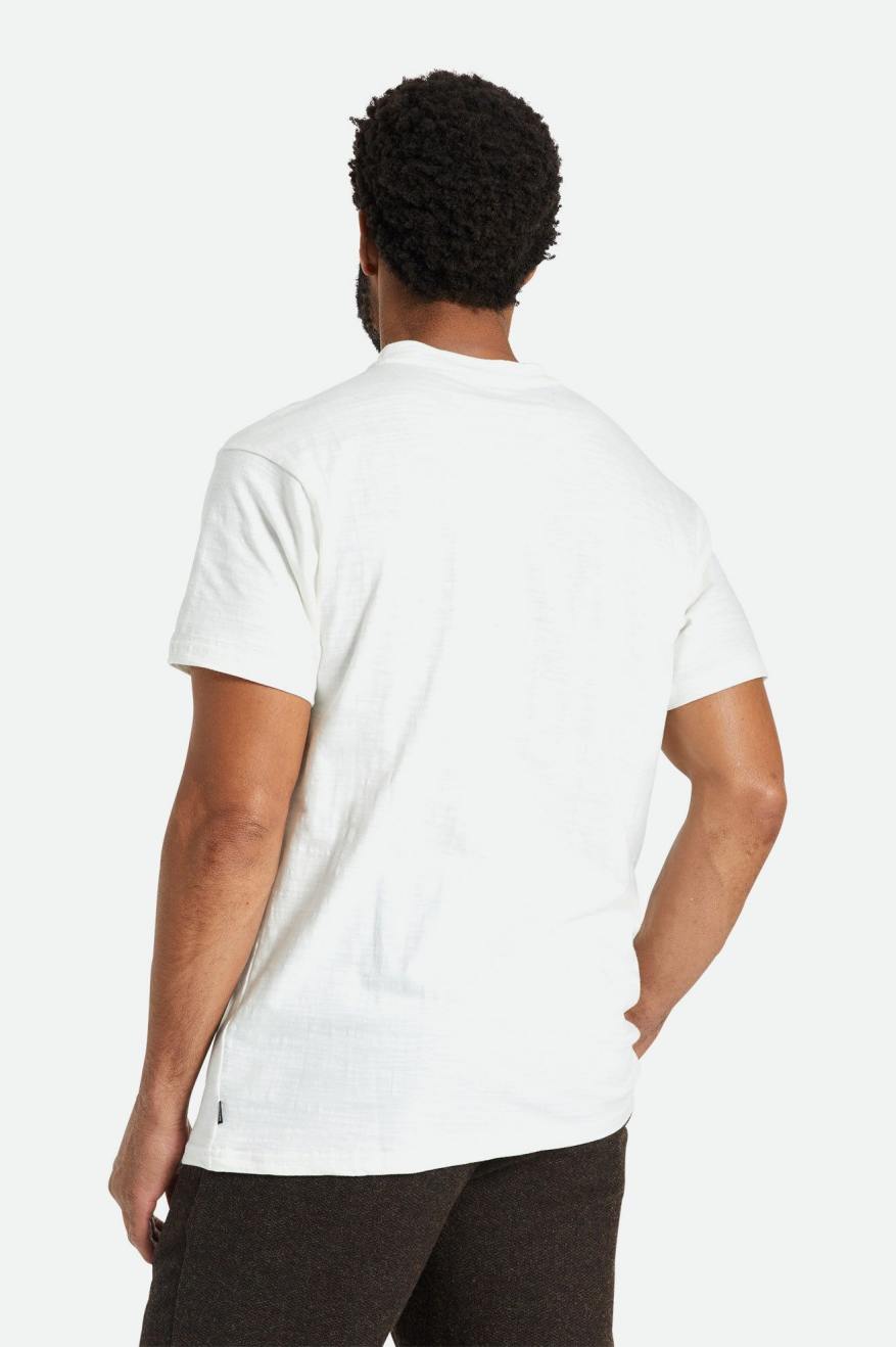 Brixton Basic Slub S/S Henley Pleteniny Panske Biele | 398514VHM