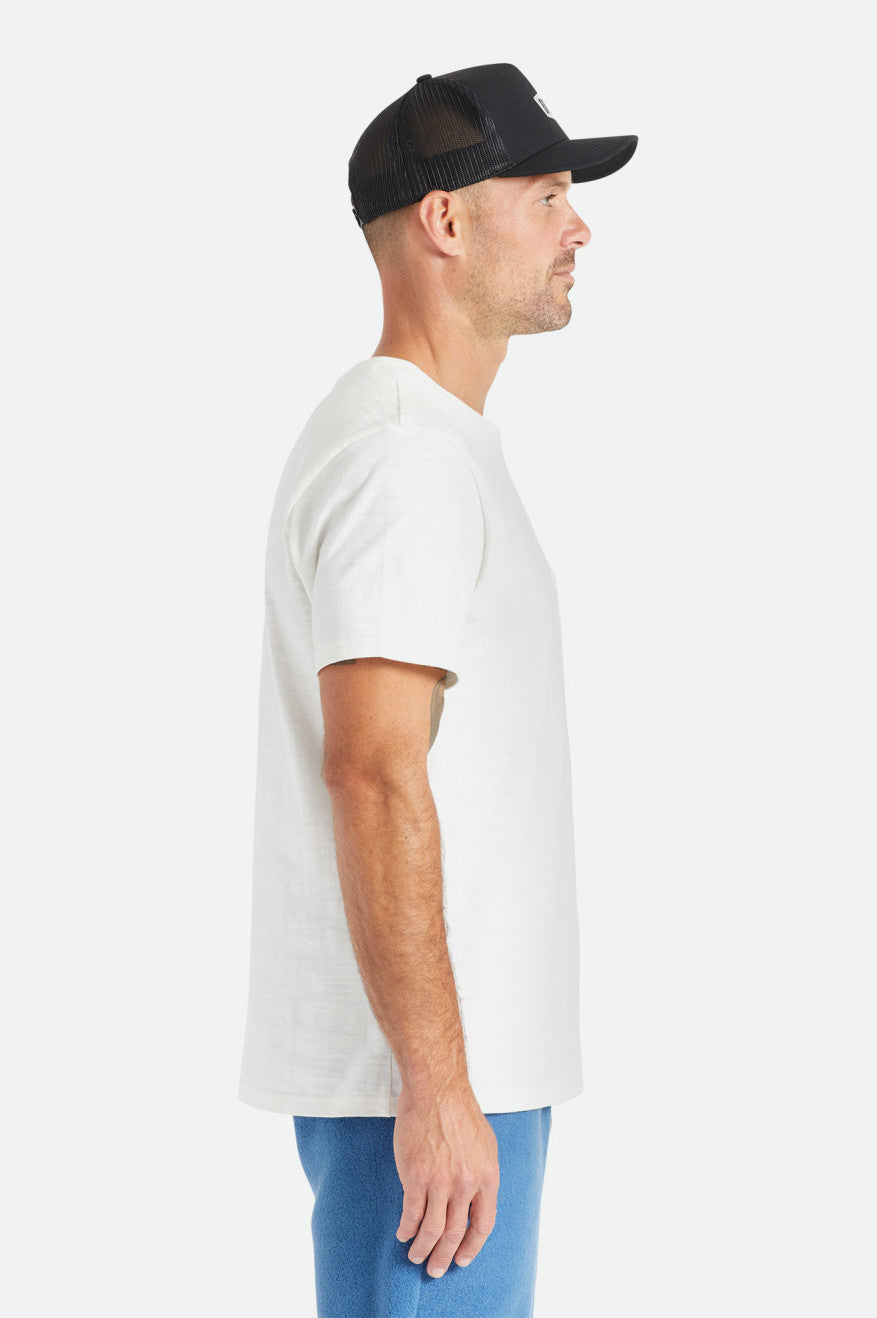 Brixton Basic Slub S/S Pocket Pleteniny Panske Biele | 364981UQD