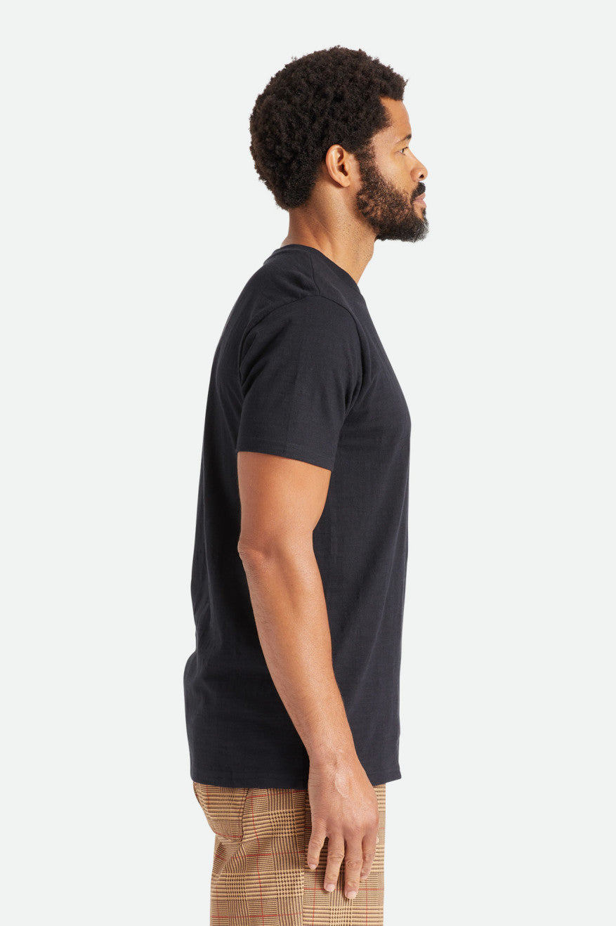 Brixton Basic Slub S/S Pocket Pleteniny Panske Čierne | 682705MER