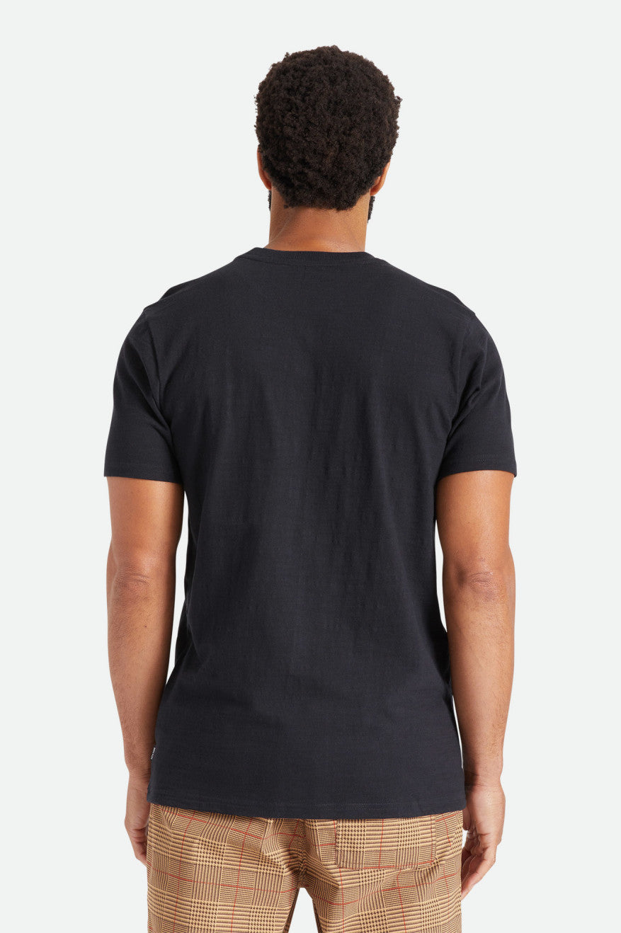 Brixton Basic Slub S/S Pocket Pleteniny Panske Čierne | 682705MER