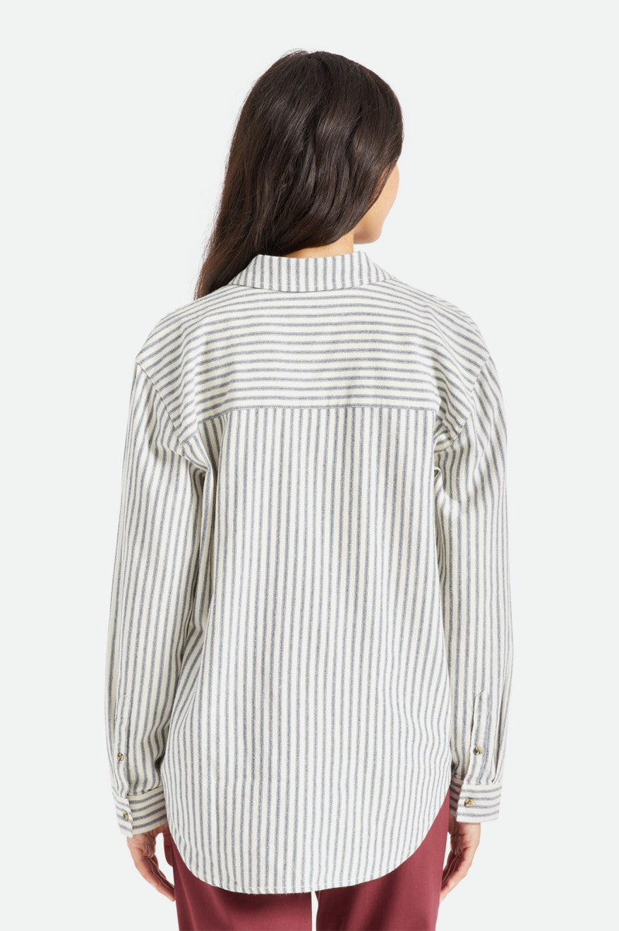 Brixton Bowery Boyfriend L/S Flanelové Topy Damske Stripes | 728406LIC