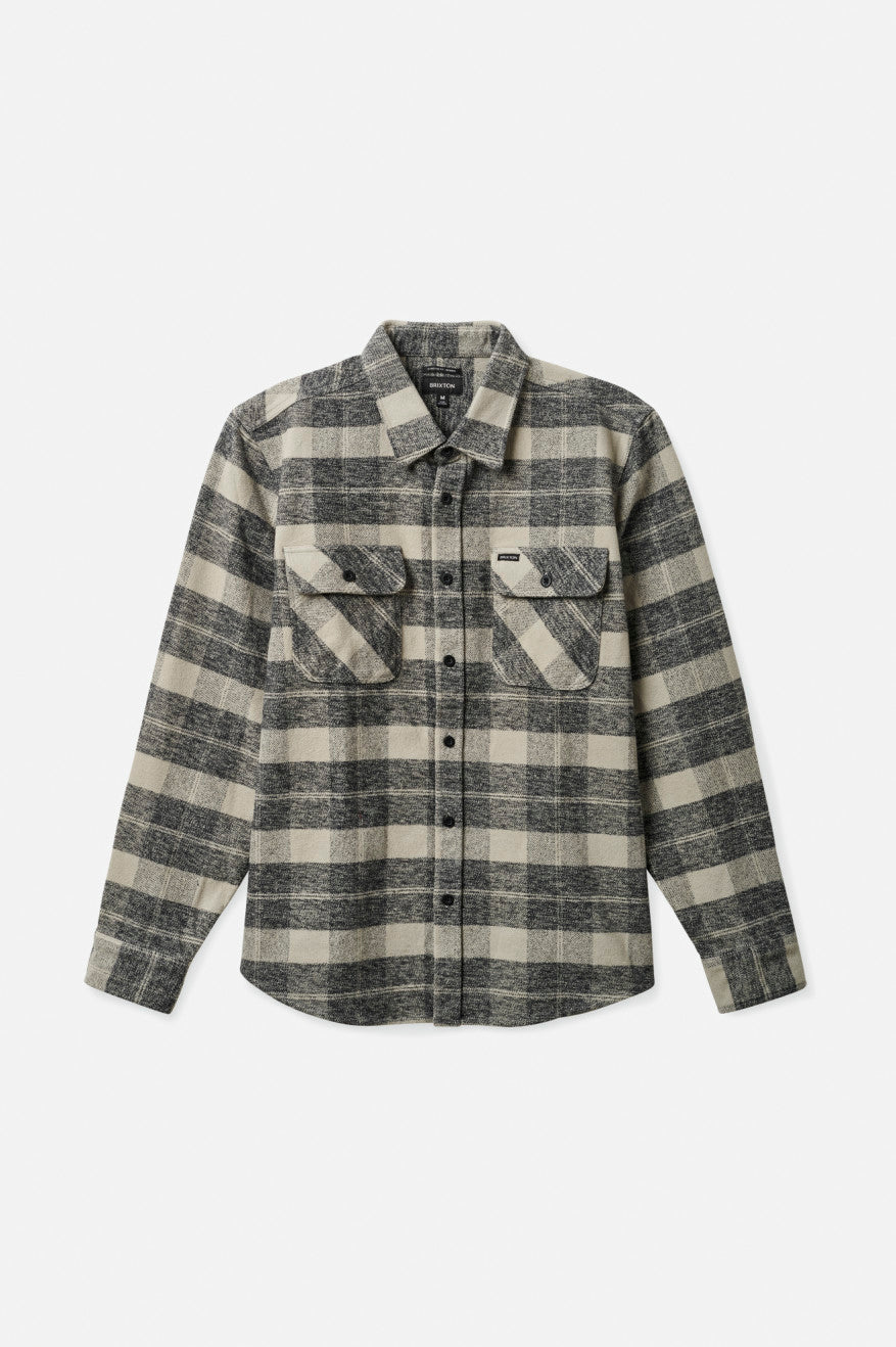 Brixton Bowery Heavy Weight L/S Flanelové Topy Panske Čierne Siva | 234986TGW