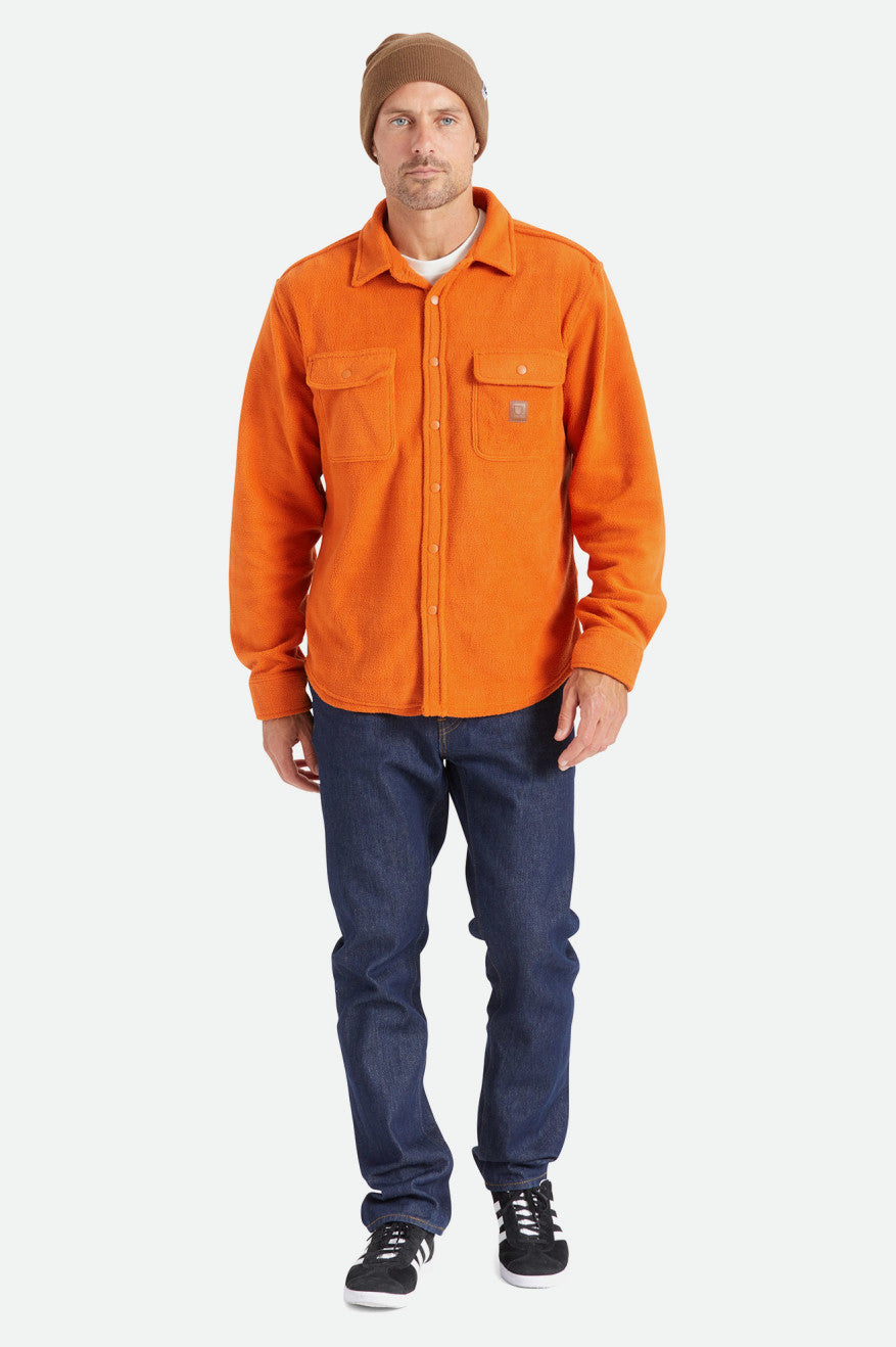 Brixton Bowery L/S Arctic Stretch Fleece Flanelové Topy Panske Oranžové | 423680MCI