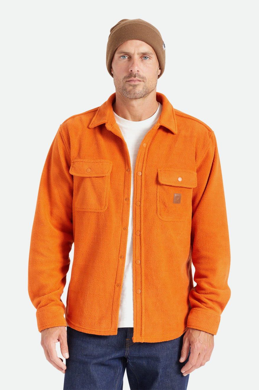 Brixton Bowery L/S Arctic Stretch Fleece Flanelové Topy Panske Oranžové | 423680MCI