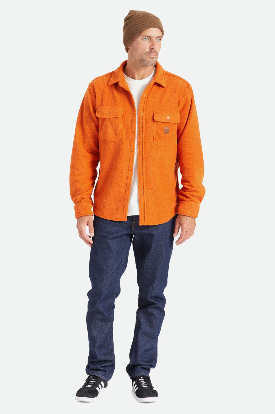 Brixton Bowery L/S Arctic Stretch Fleece Flanelové Topy Panske Oranžové | 423680MCI