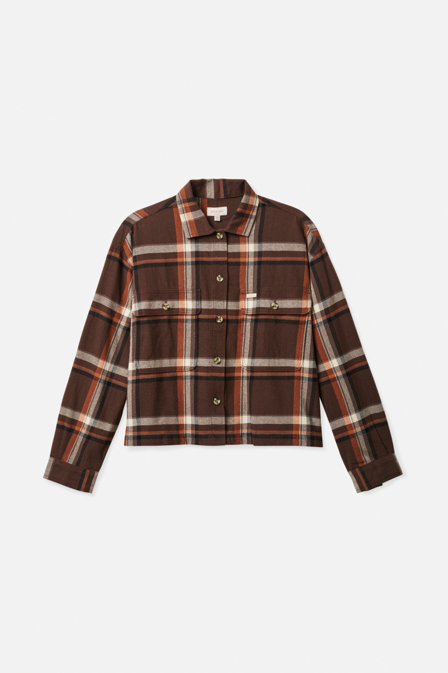 Brixton Bowery L/S Flanelové Topy Damske Hnede | 123475PMK