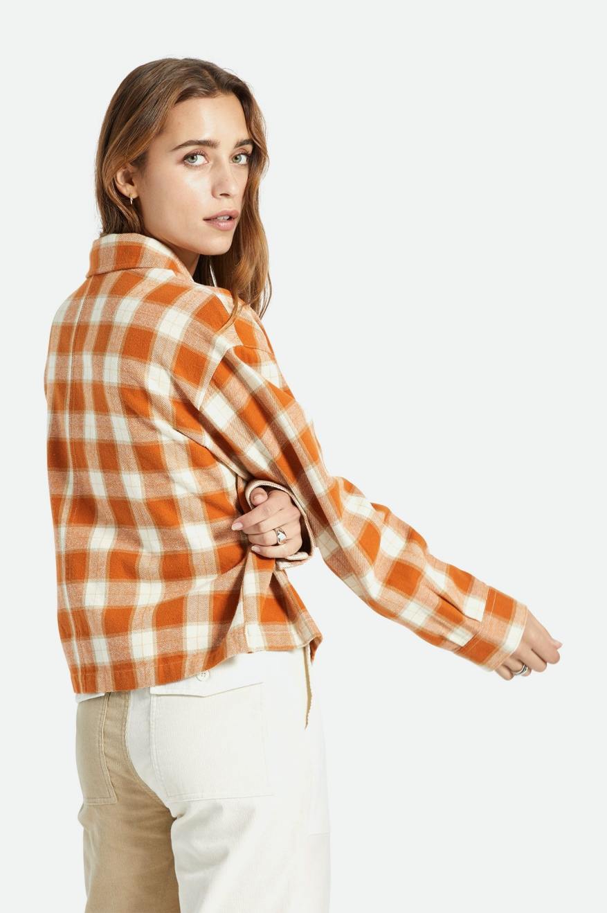 Brixton Bowery L/S Flanelové Topy Damske Oranžové | 538416VFT