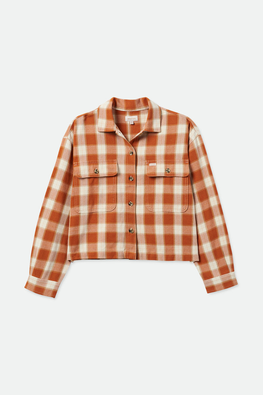 Brixton Bowery L/S Flanelové Topy Damske Oranžové | 538416VFT