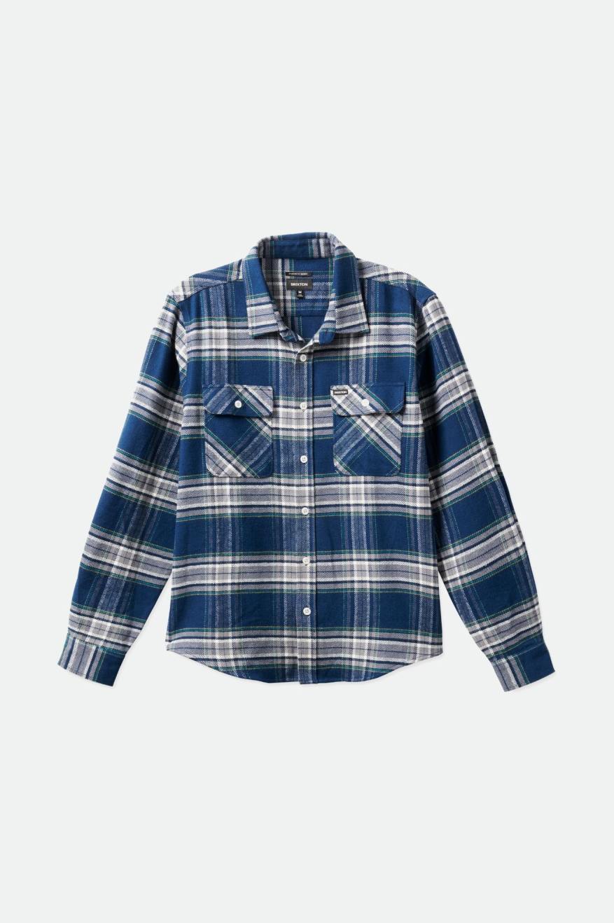 Brixton Bowery L/S Flanelové Topy Panske Siva | 049572GRK