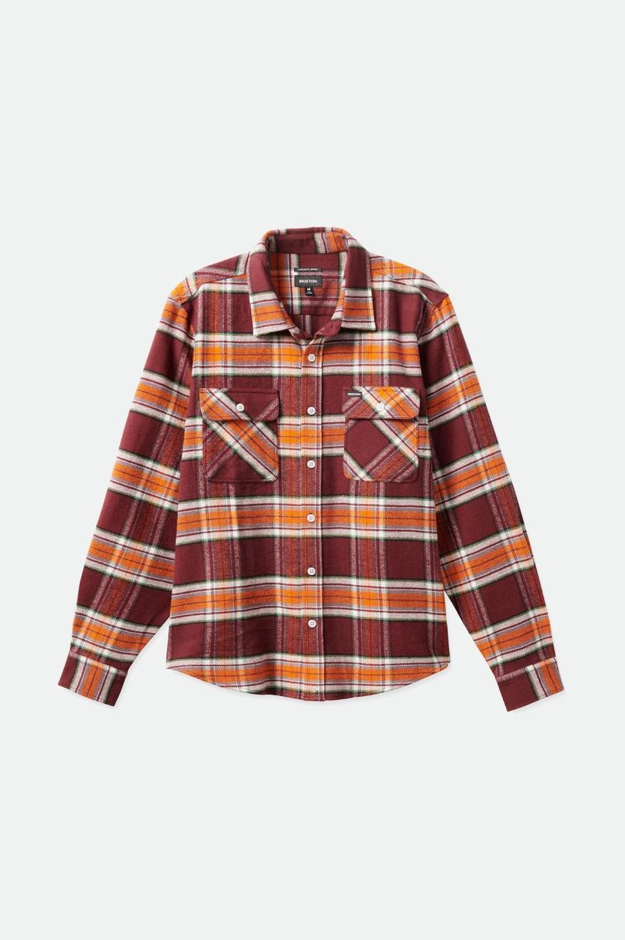 Brixton Bowery L/S Flanelové Topy Panske Oranžové | 279435UFC