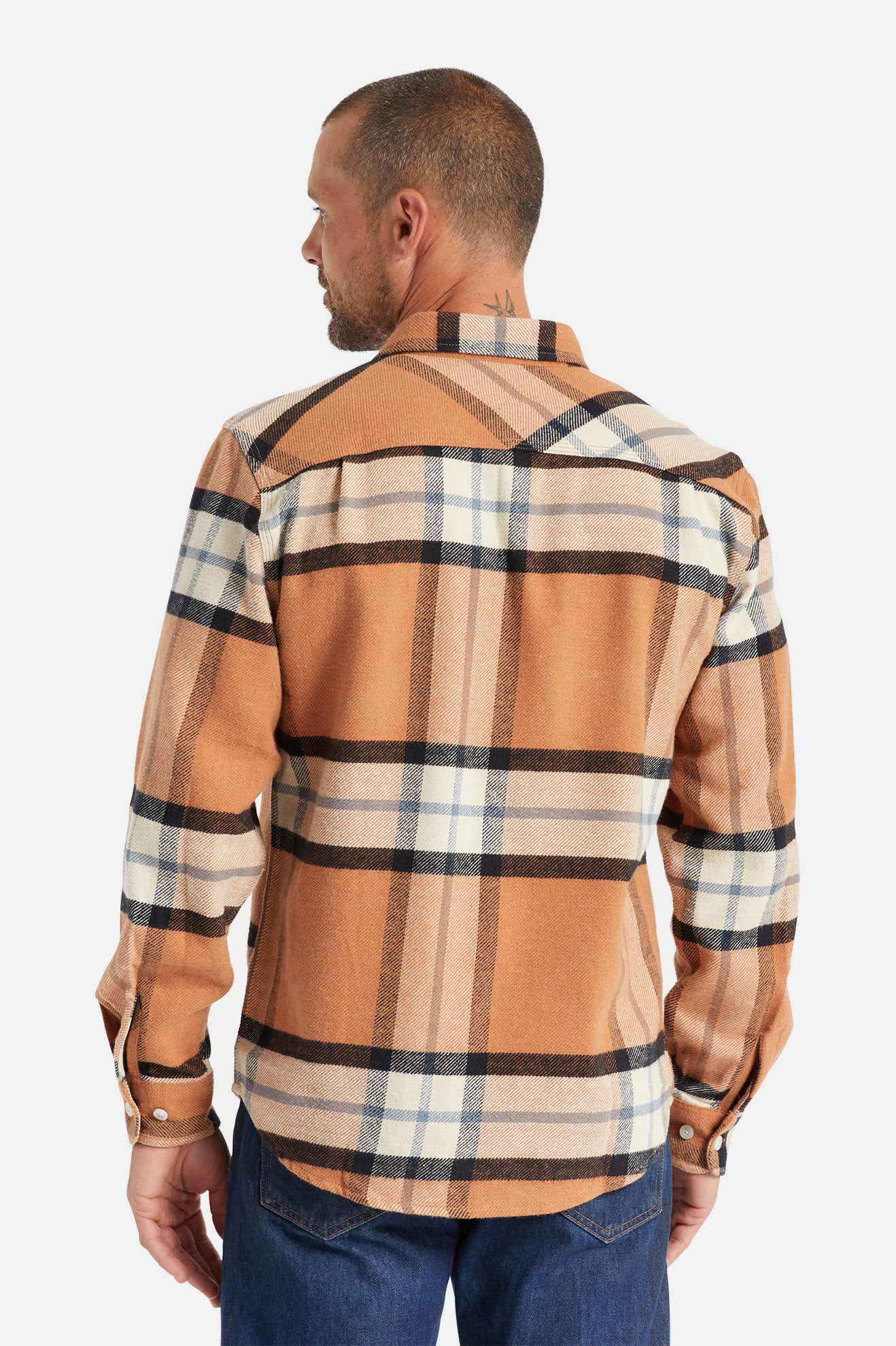 Brixton Bowery L/S Flanelové Topy Panske Béžové | 703189HQK