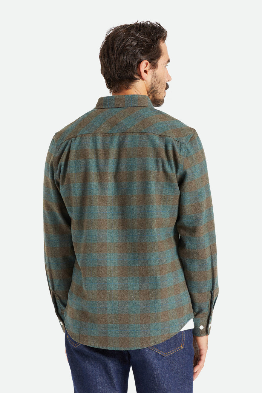 Brixton Bowery L/S Tkané Topy Panske Modre | 904782OPC