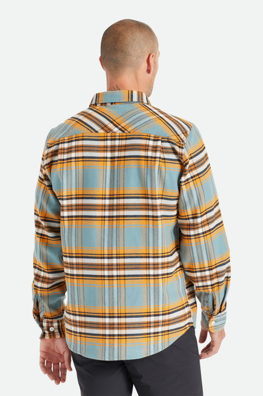 Brixton Bowery Stretch L/S Utility Flanelové Topy Panske Oranžové Biele | 249856RIU