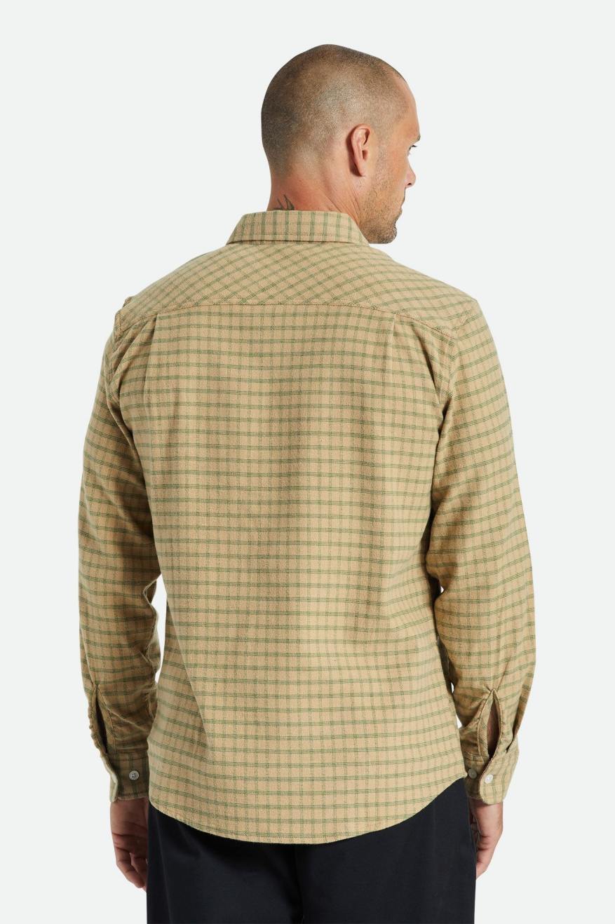 Brixton Bowery Stretch L/S Utility Flanelové Topy Panske Béžové Olivovo Zelená | 948135XCF