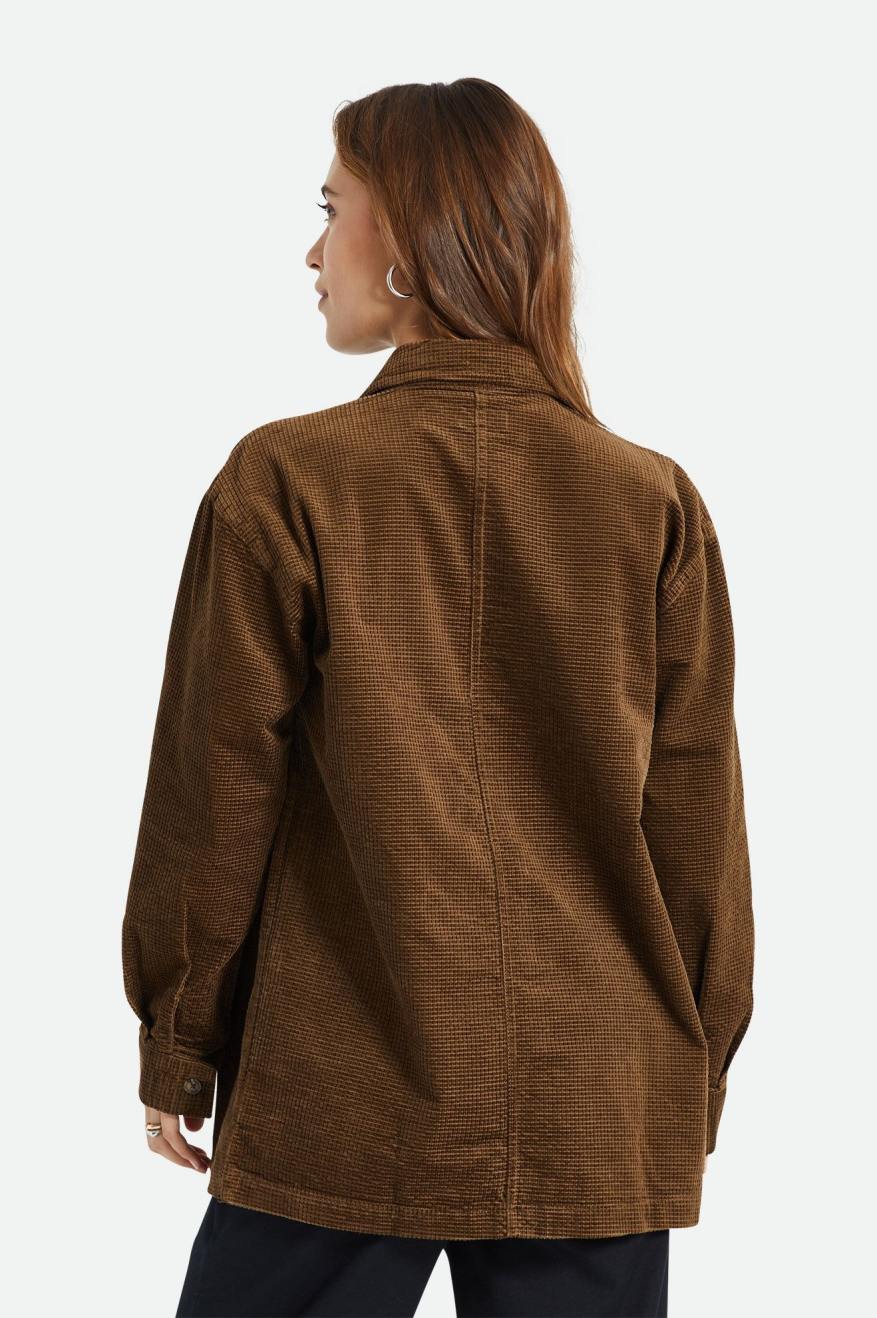 Brixton Dundee Corduroy Overshirt Topy Damske Hnede | 102458NUX