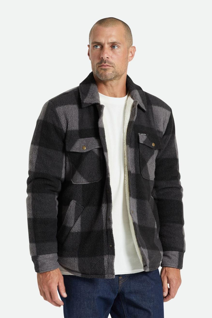 Brixton Durham Arctic Stretch Fleece Bundy Panske Čierne Siva | 083419JRN