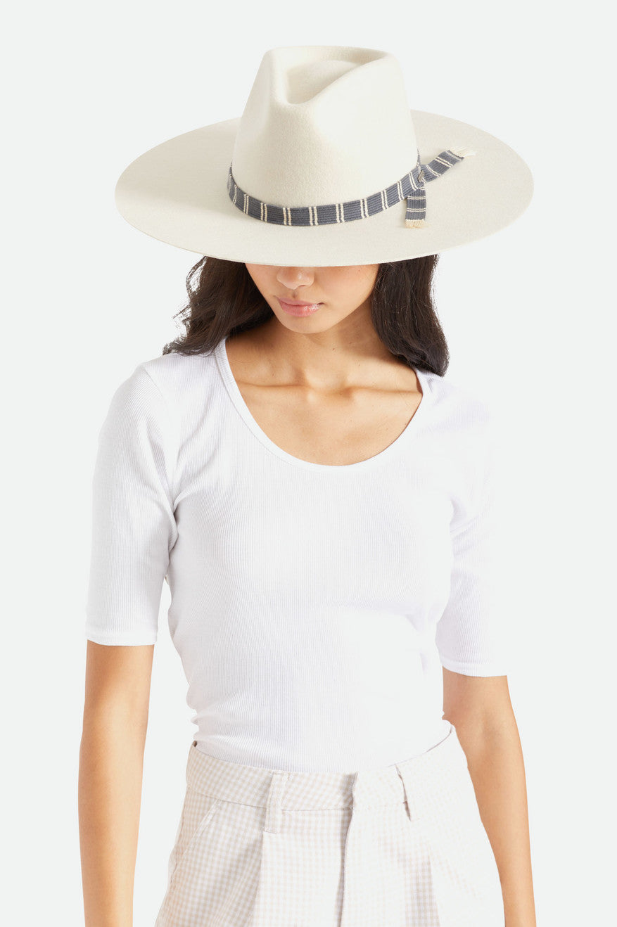 Brixton Leigh Felt Fedora Fedoras Damske Biele | 420368GVO