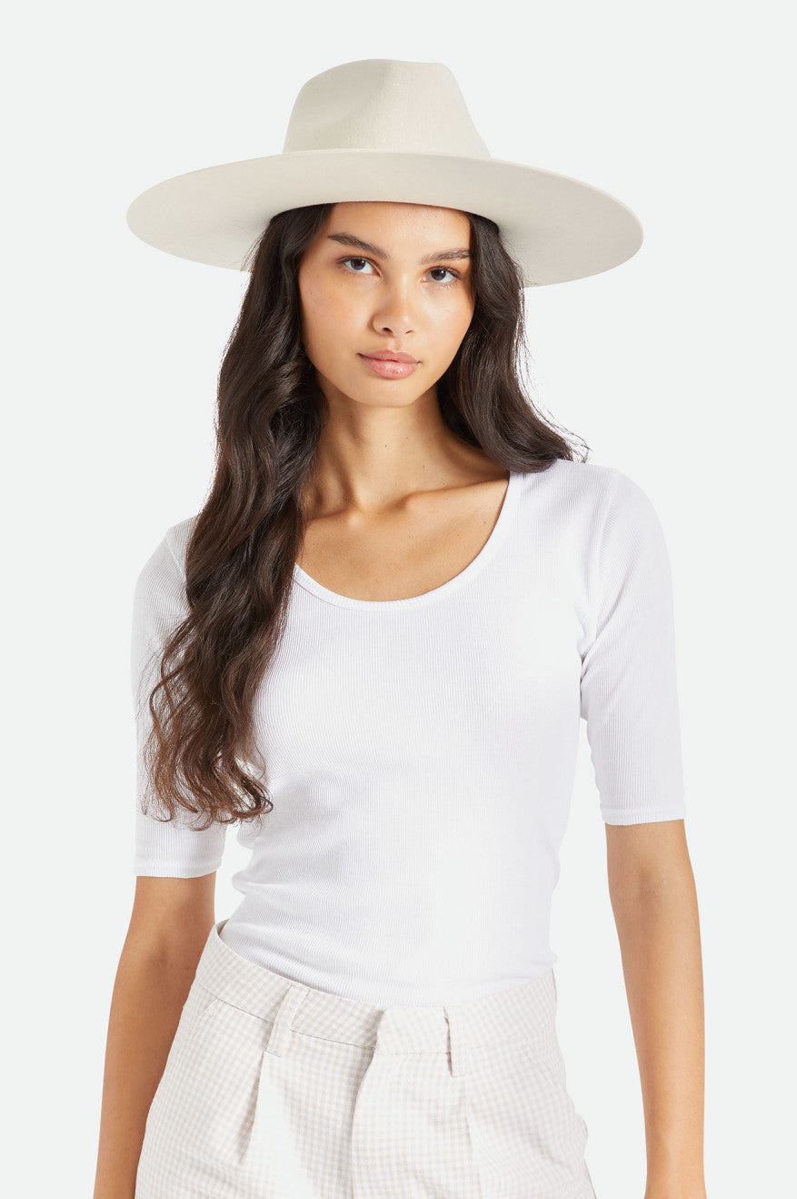 Brixton Leigh Felt Fedora Fedoras Damske Biele | 420368GVO