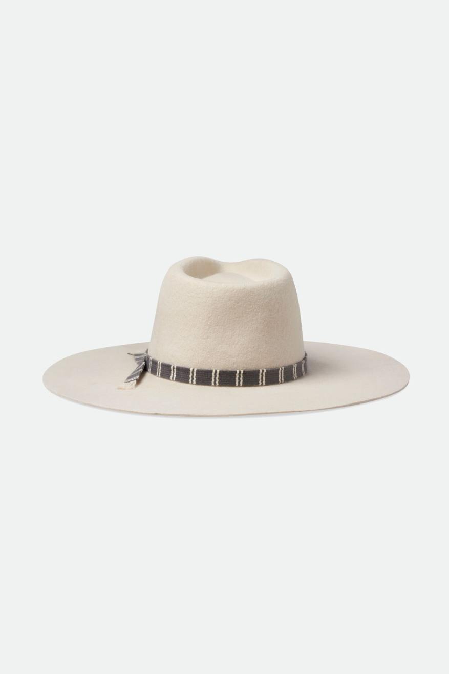 Brixton Leigh Felt Fedora Fedoras Damske Biele | 420368GVO