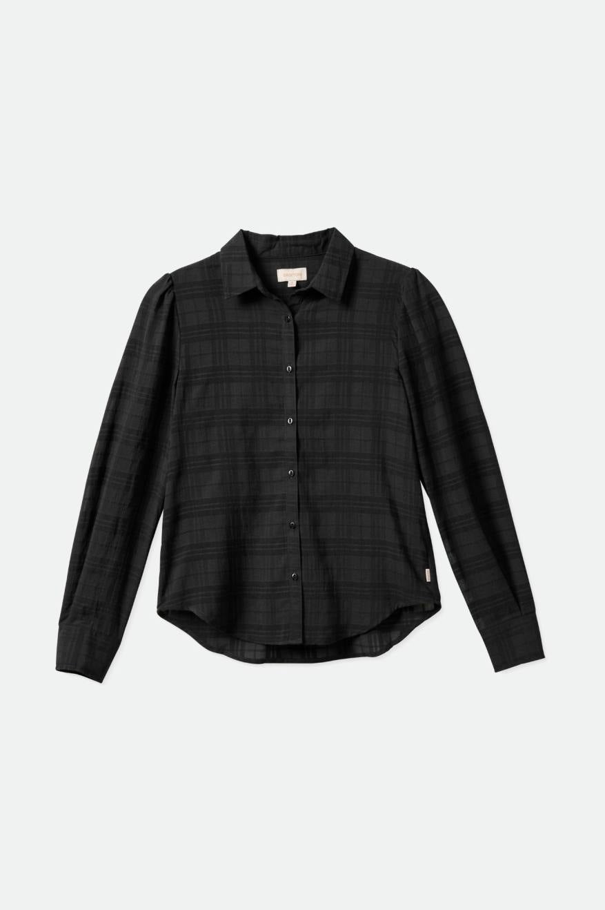 Brixton Leon L/S Woven Topy Damske Čierne | 568342NIK