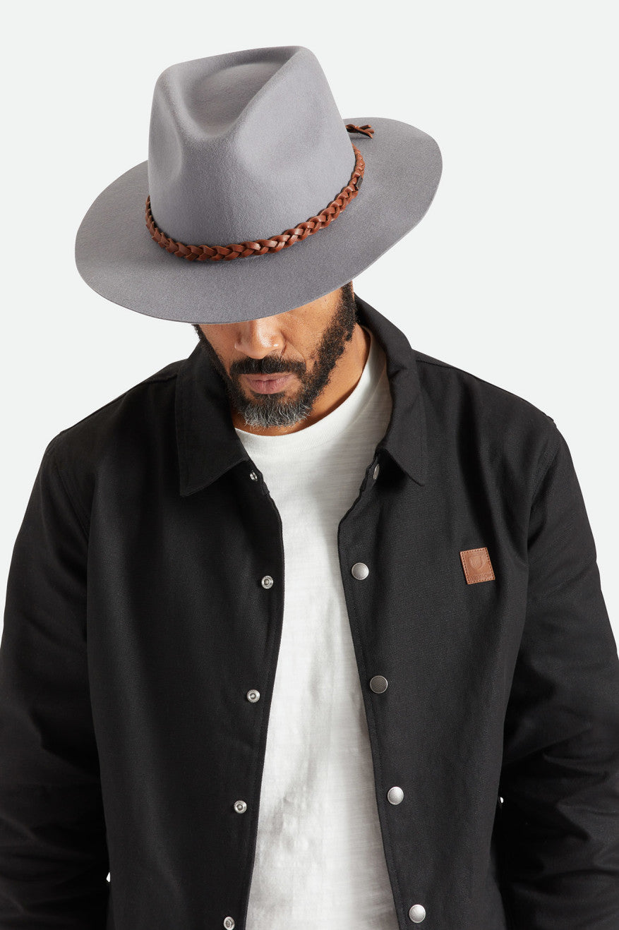 Brixton Messer Western Fedora Fedoras Damske Siva | 413985EOP