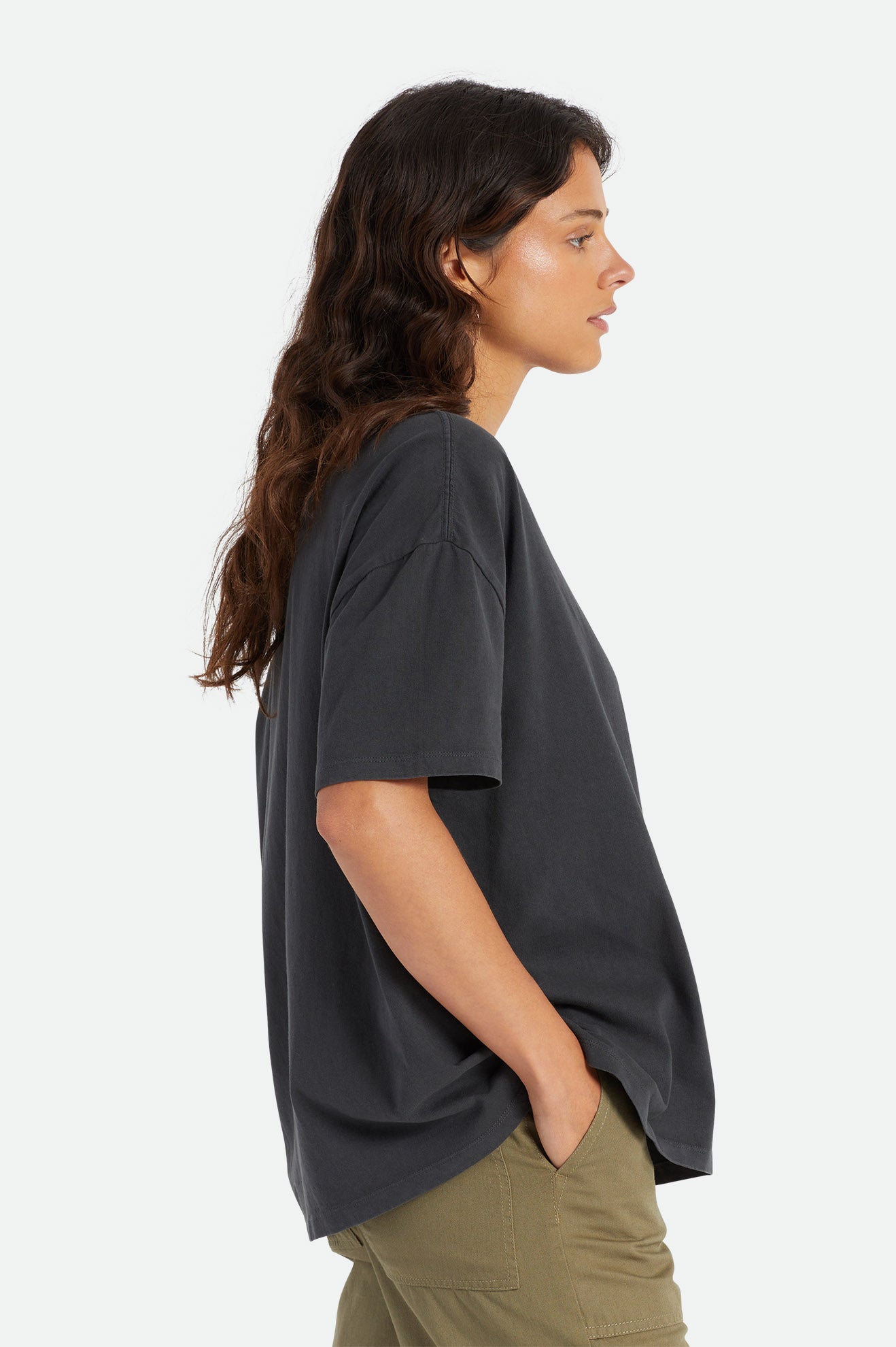 Brixton Oversized Boyfriend Tee Topy Damske Čierne | 481672LZI